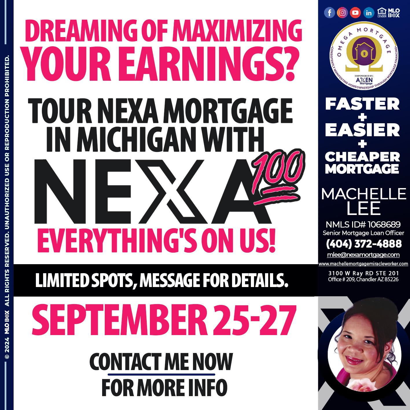 NEXA 100 - Machelle Lee -Reverse and Residential Mortgage Loan Expert