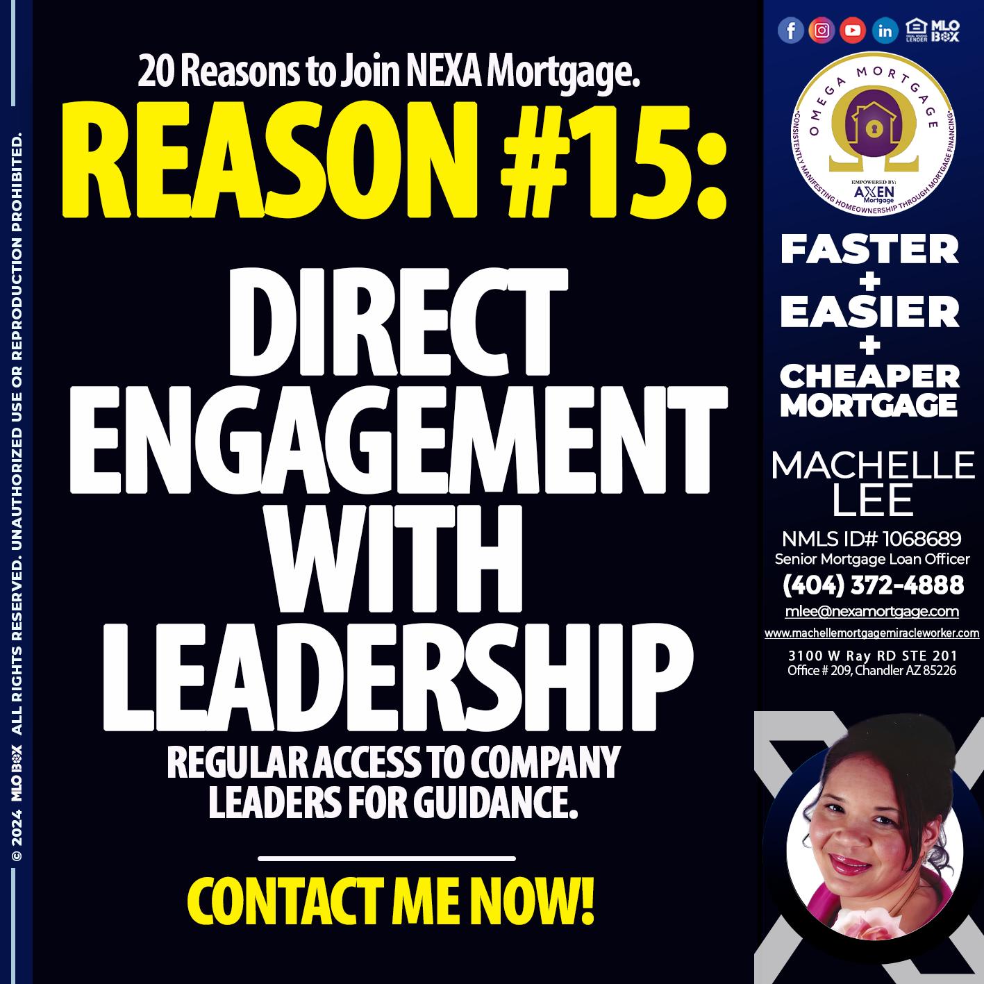 REASON 15 - Machelle Lee -Reverse and Residential Mortgage Loan Expert