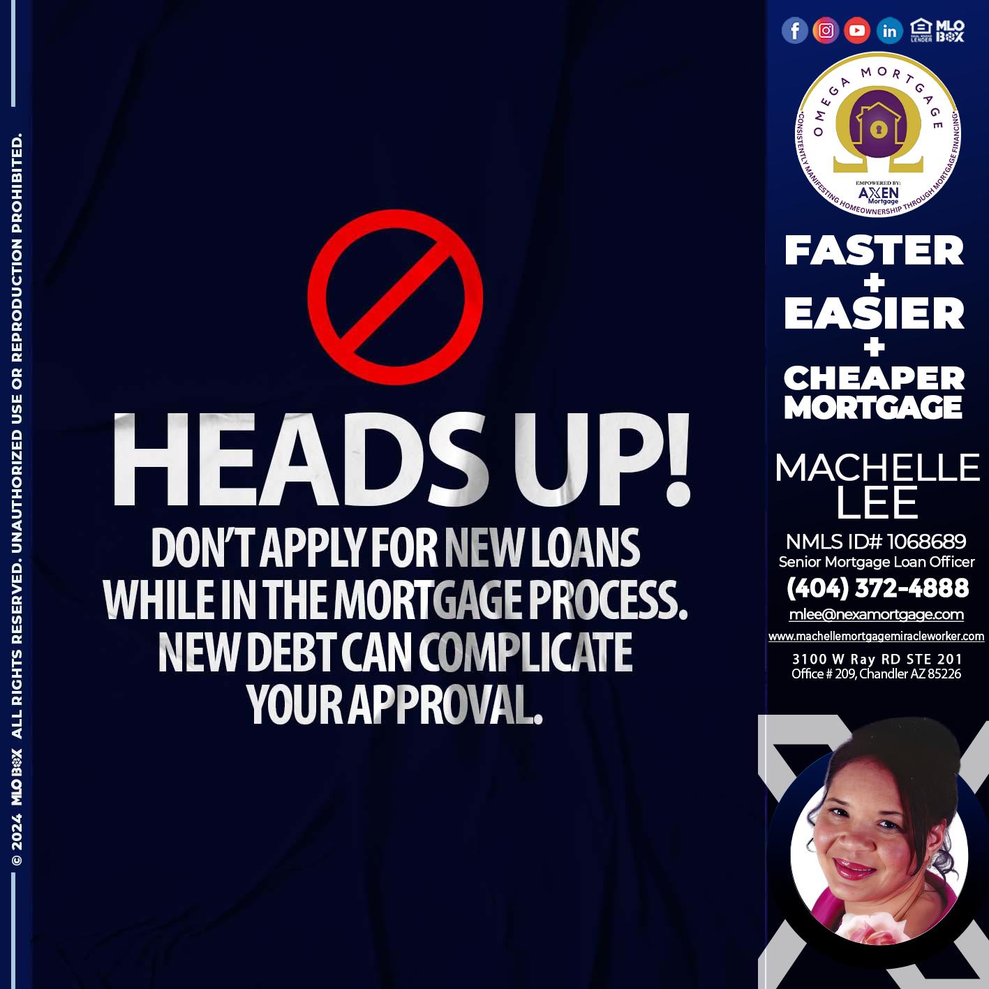 heads up - Machelle Lee -Reverse and Residential Mortgage Loan Expert
