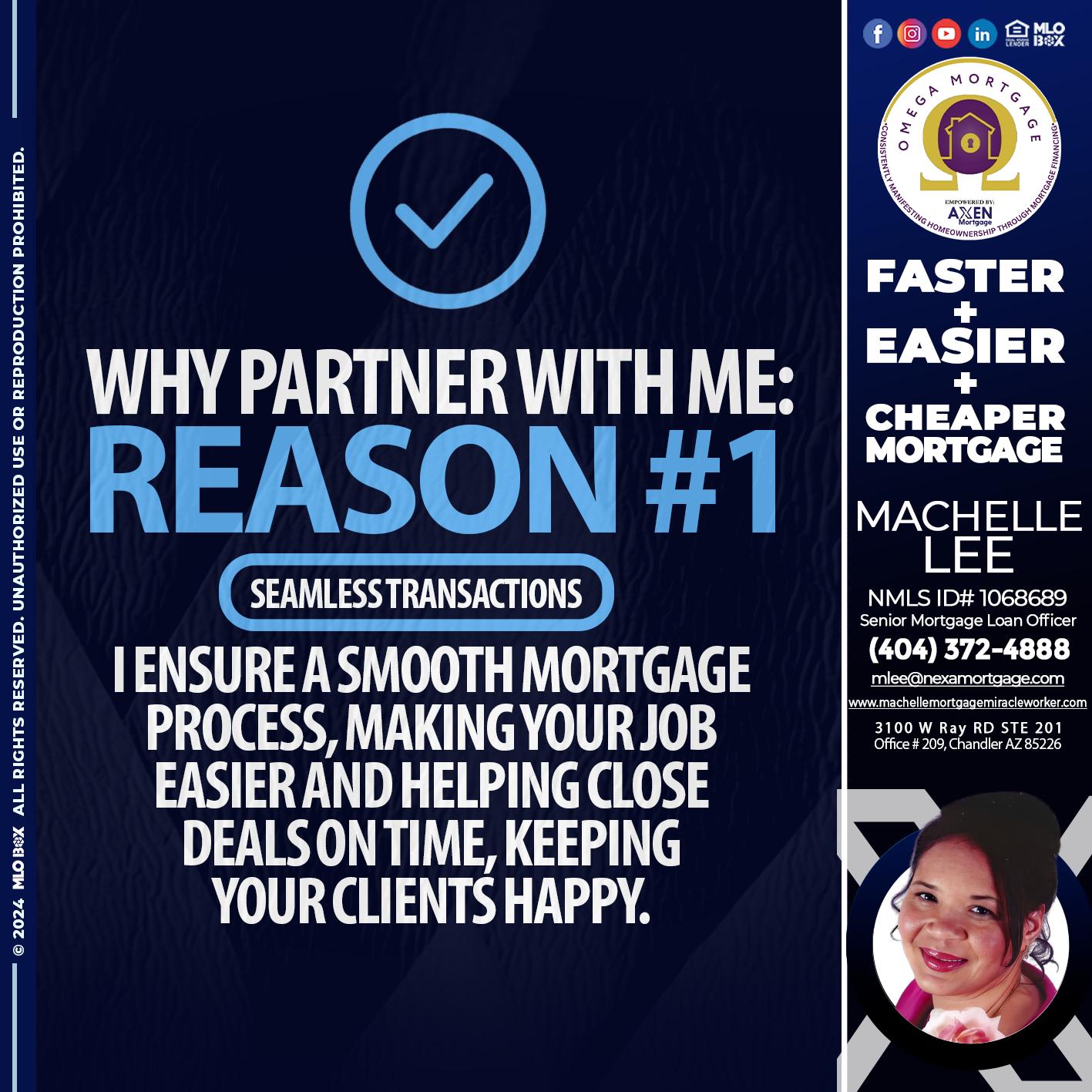 REASON 1 - Machelle Lee -Reverse and Residential Mortgage Loan Expert