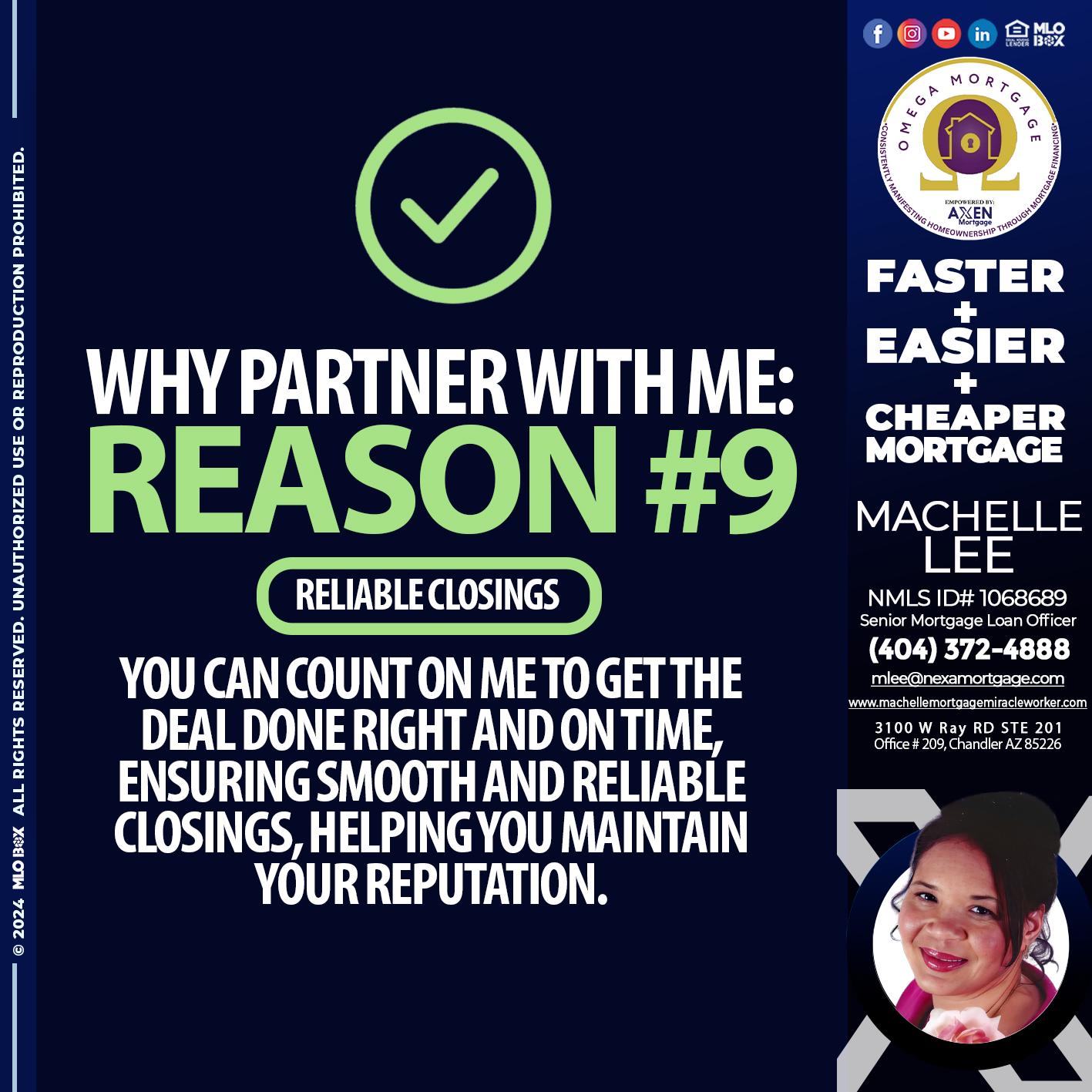 REASON 9 - Machelle Lee -Reverse and Residential Mortgage Loan Expert