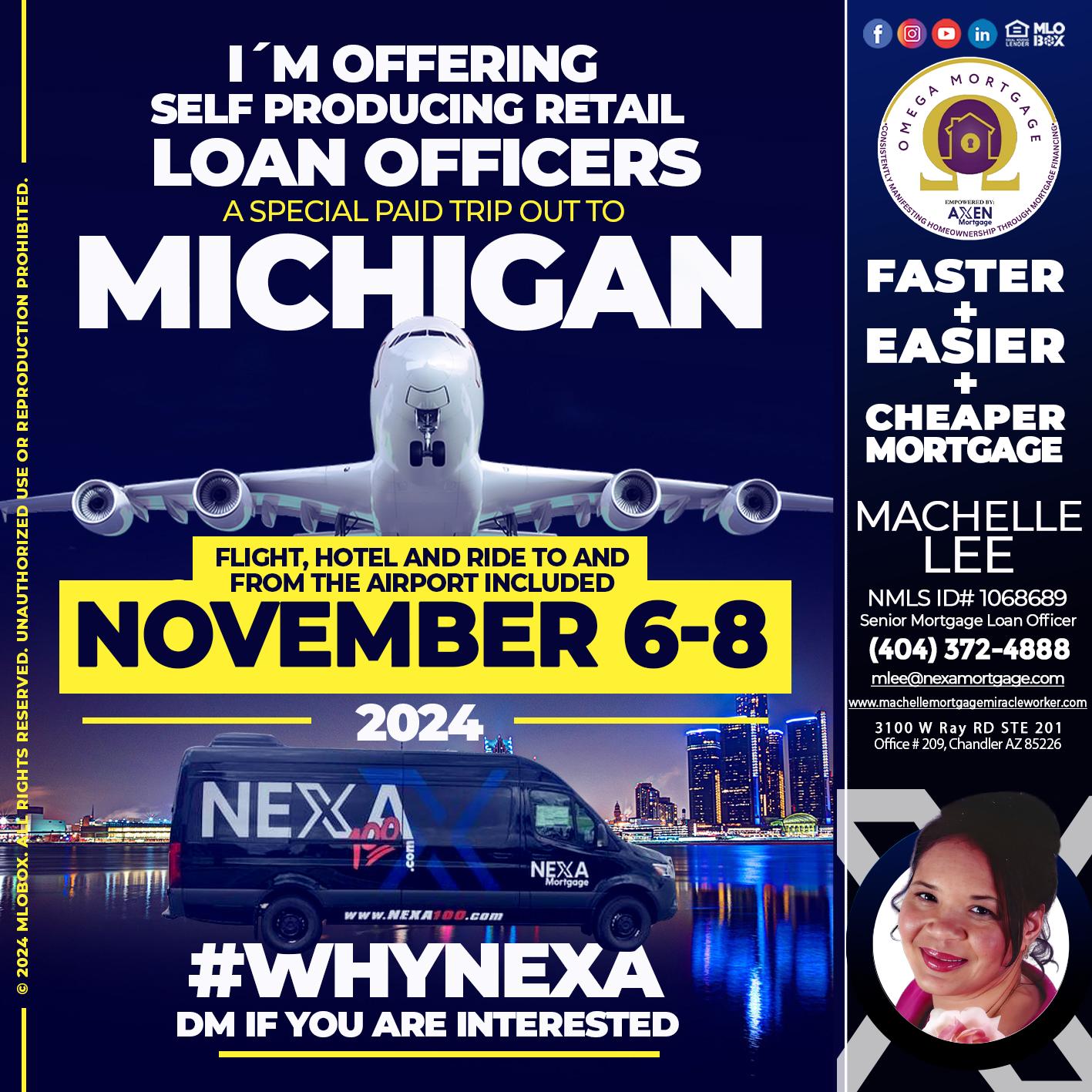 MICHIGAN TRIP - Machelle Lee -Reverse and Residential Mortgage Loan Expert