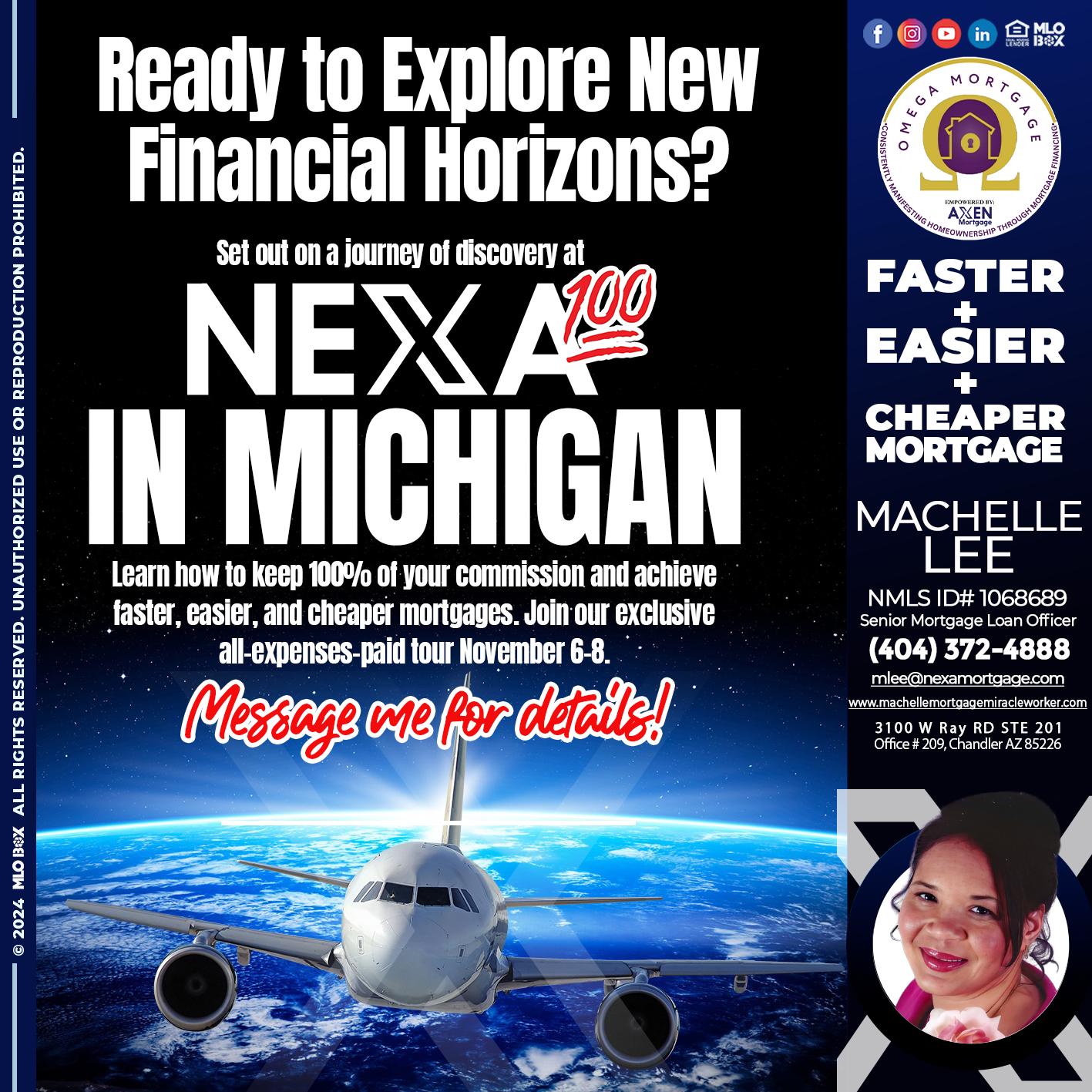MICHIGAN TRIP NEXA 100 - Machelle Lee -Reverse and Residential Mortgage Loan Expert