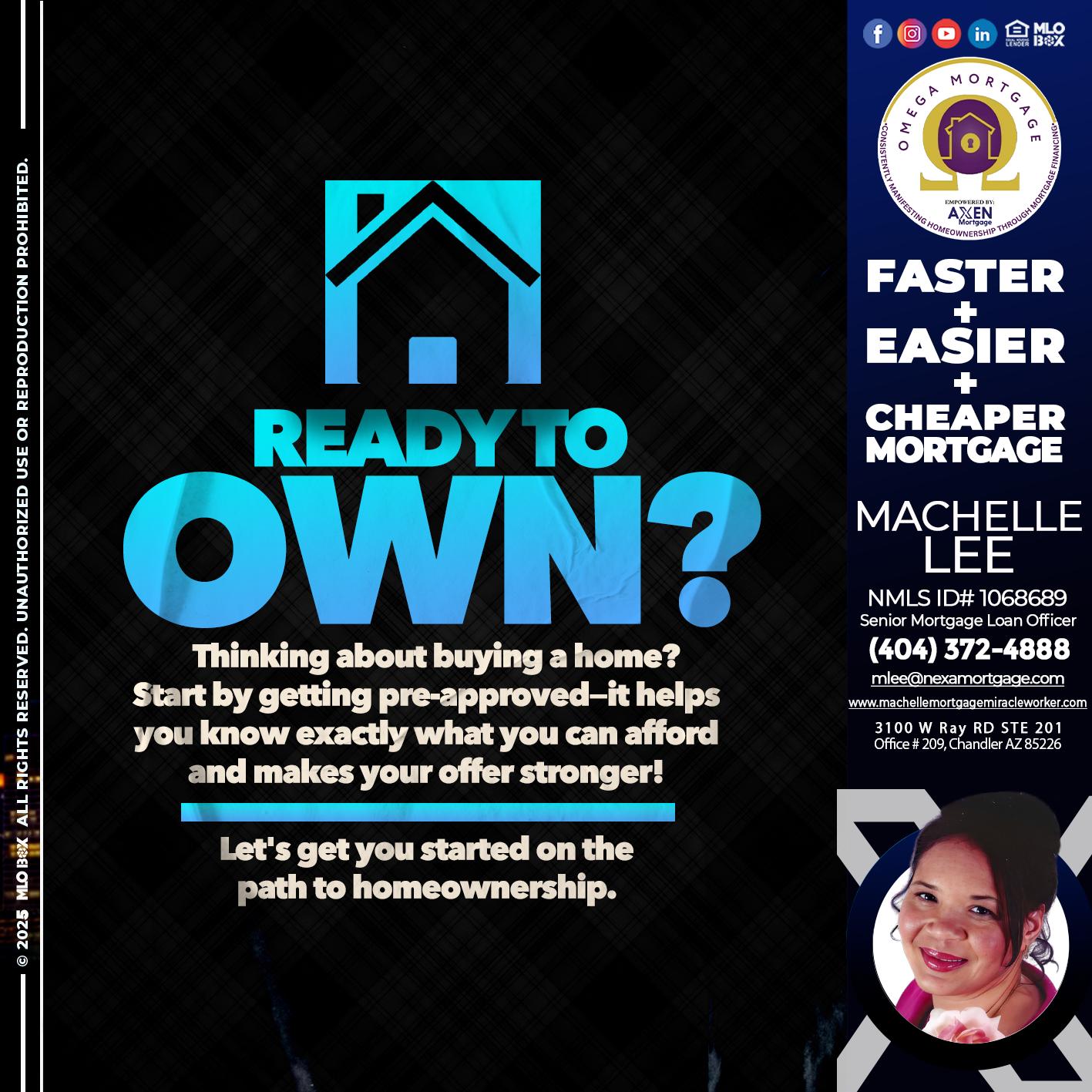 READY TO OWN - Machelle Lee -Reverse and Residential Mortgage Loan Expert