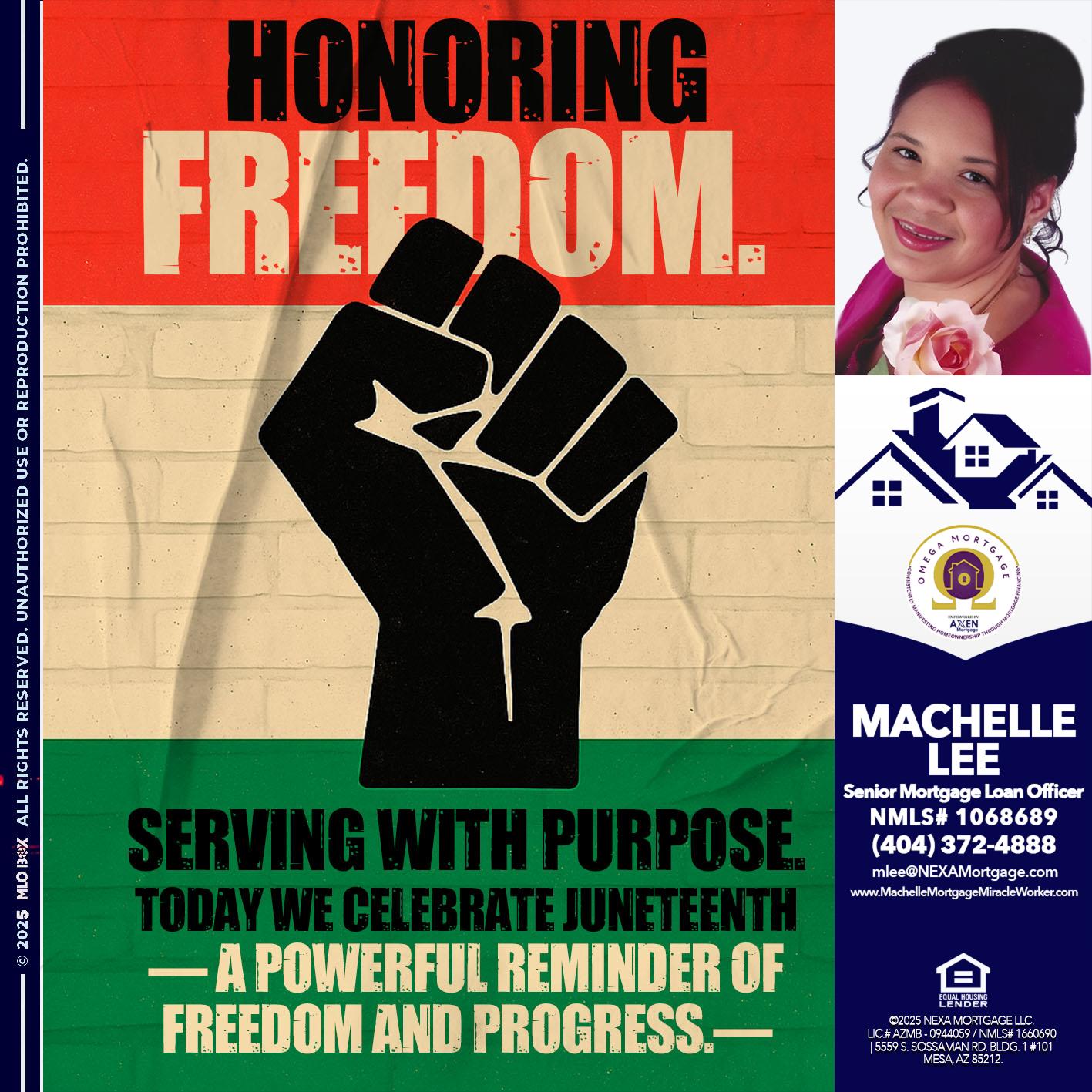 HONORING FREEDOM - Machelle Lee -Reverse and Residential Mortgage Loan Expert