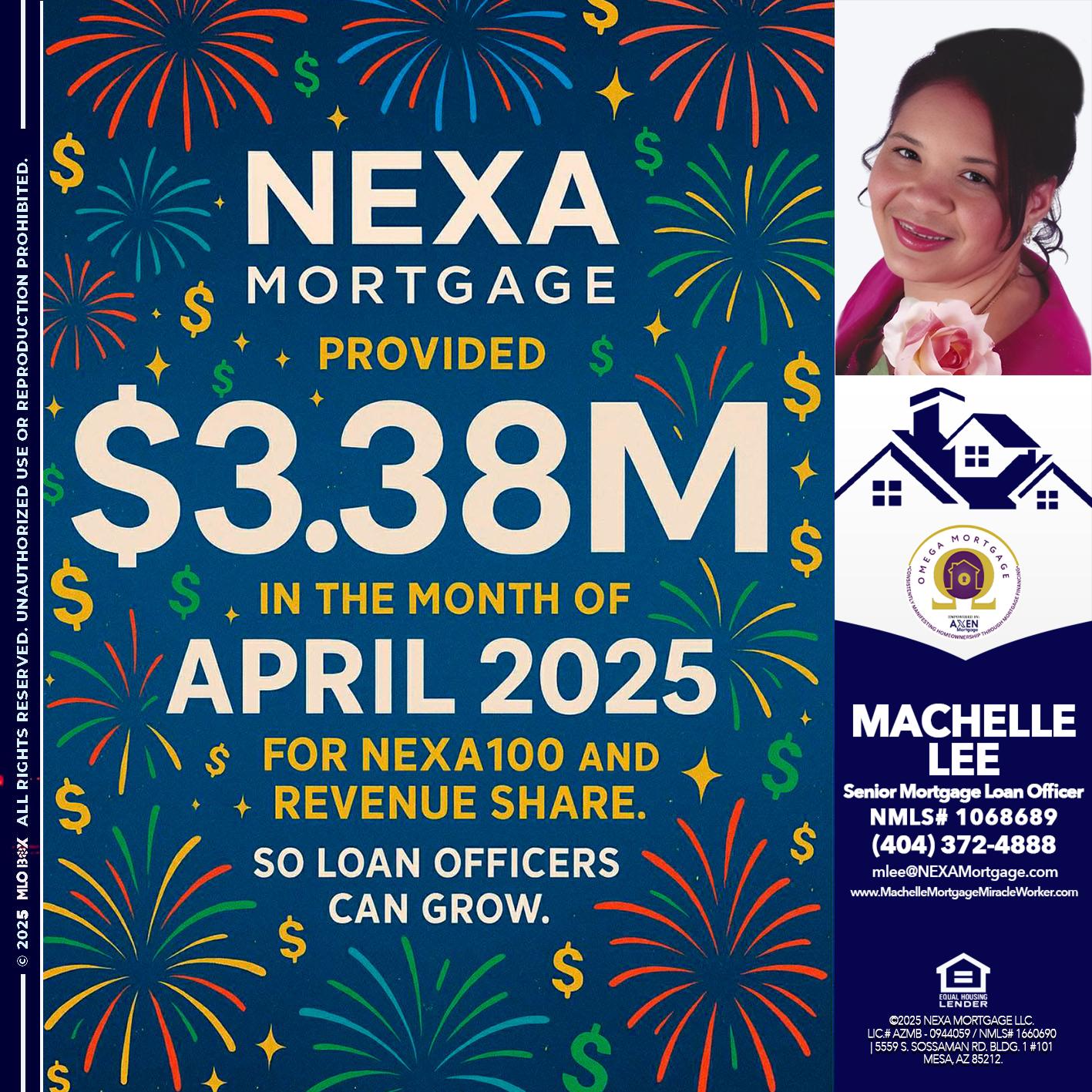 $3.38M - Machelle Lee -Reverse and Residential Mortgage Loan Expert